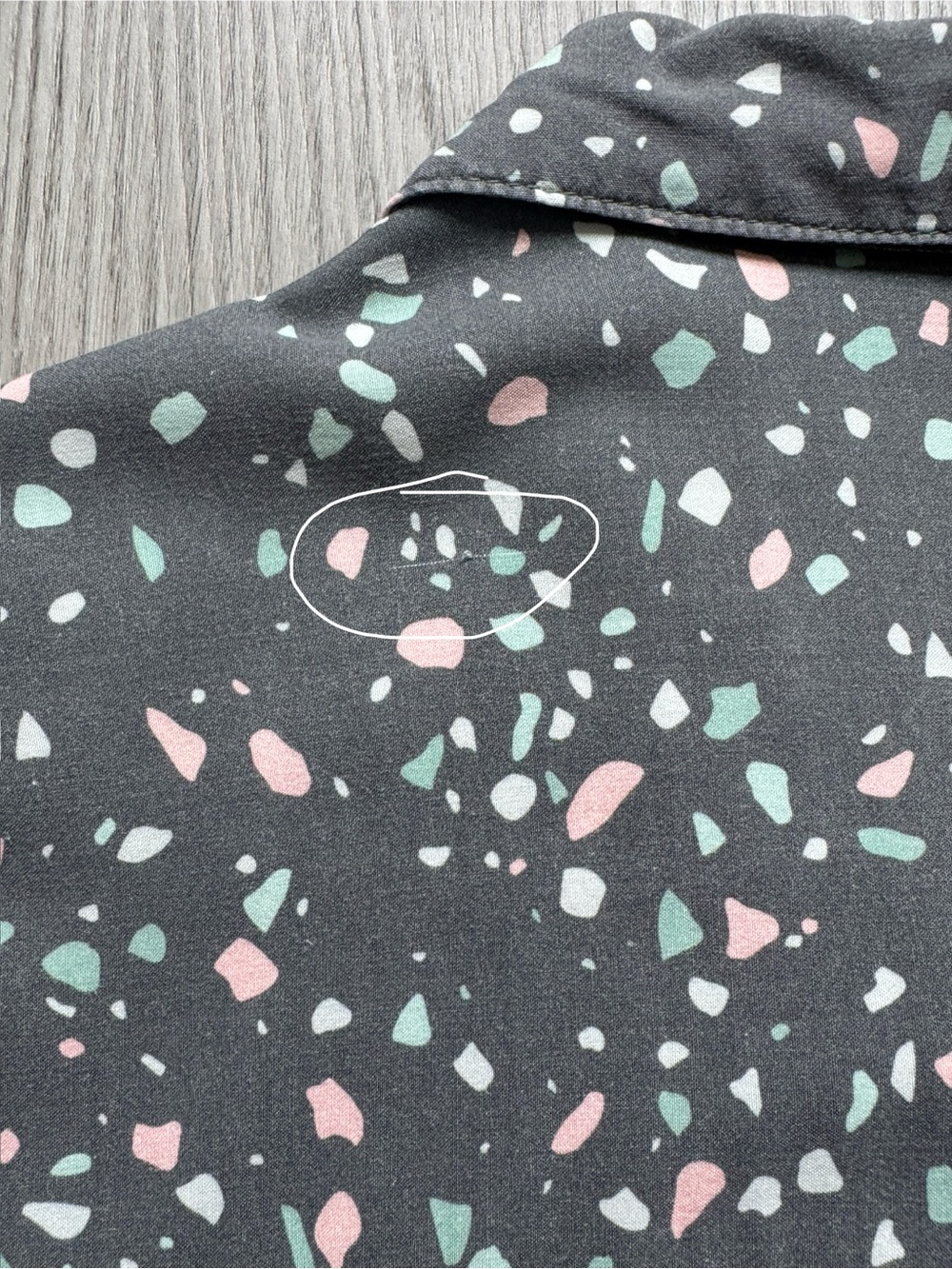 Wildfang Terrazzo Print Button Down, size L - Picture 5 of 6